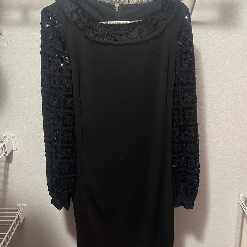 Tory Burch Sequin Sleeve Little Black Dress